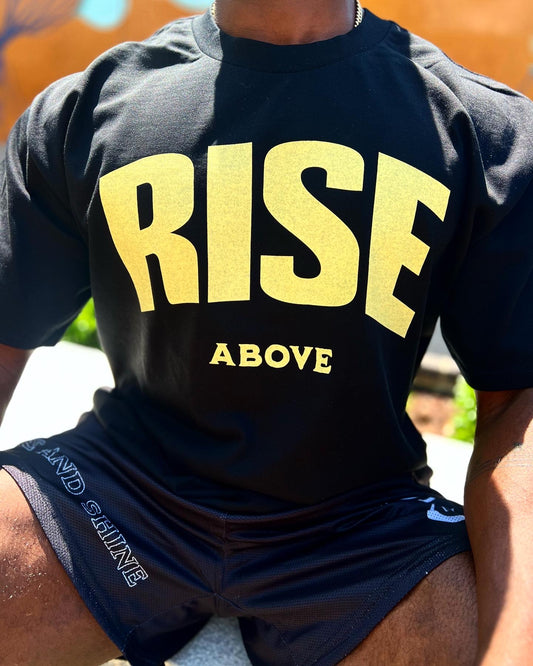 Black RISE ABOVE tee